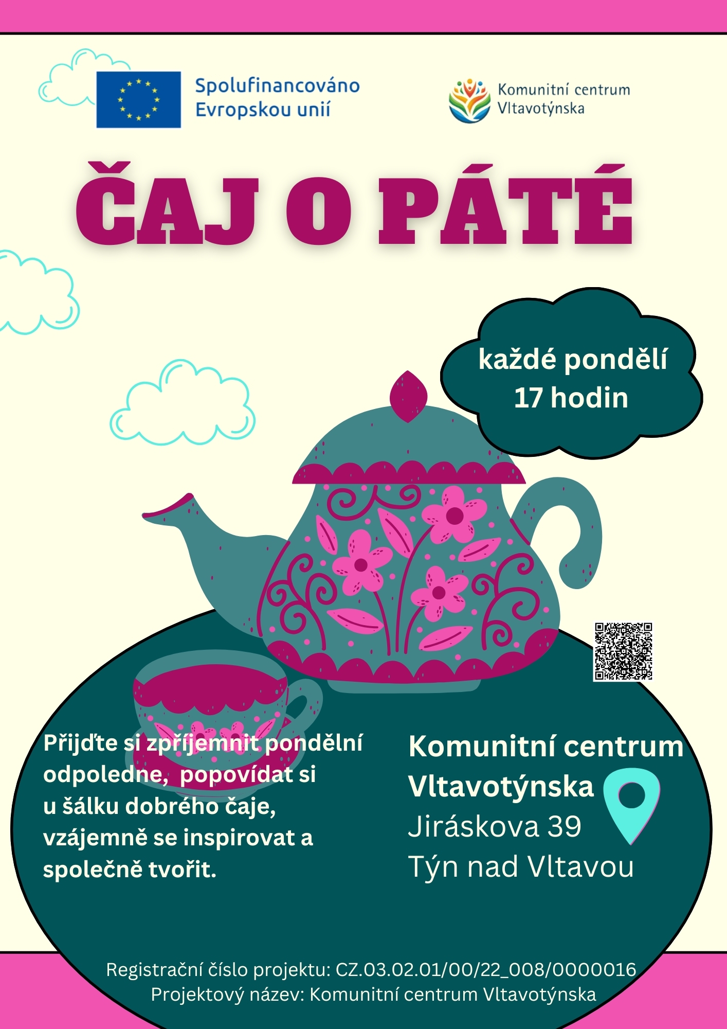 Čaj o páté - každé pondělí - s různými tématy