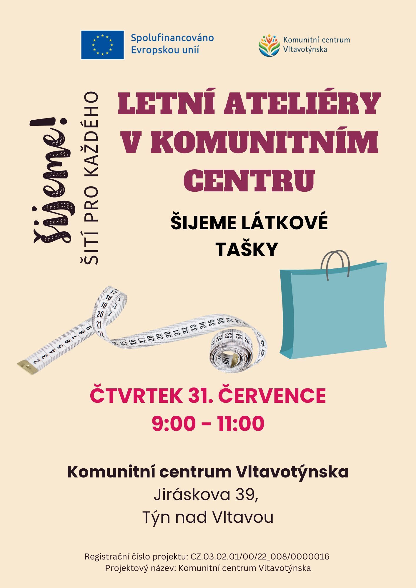 Letní ateliéry: šijeme tašky