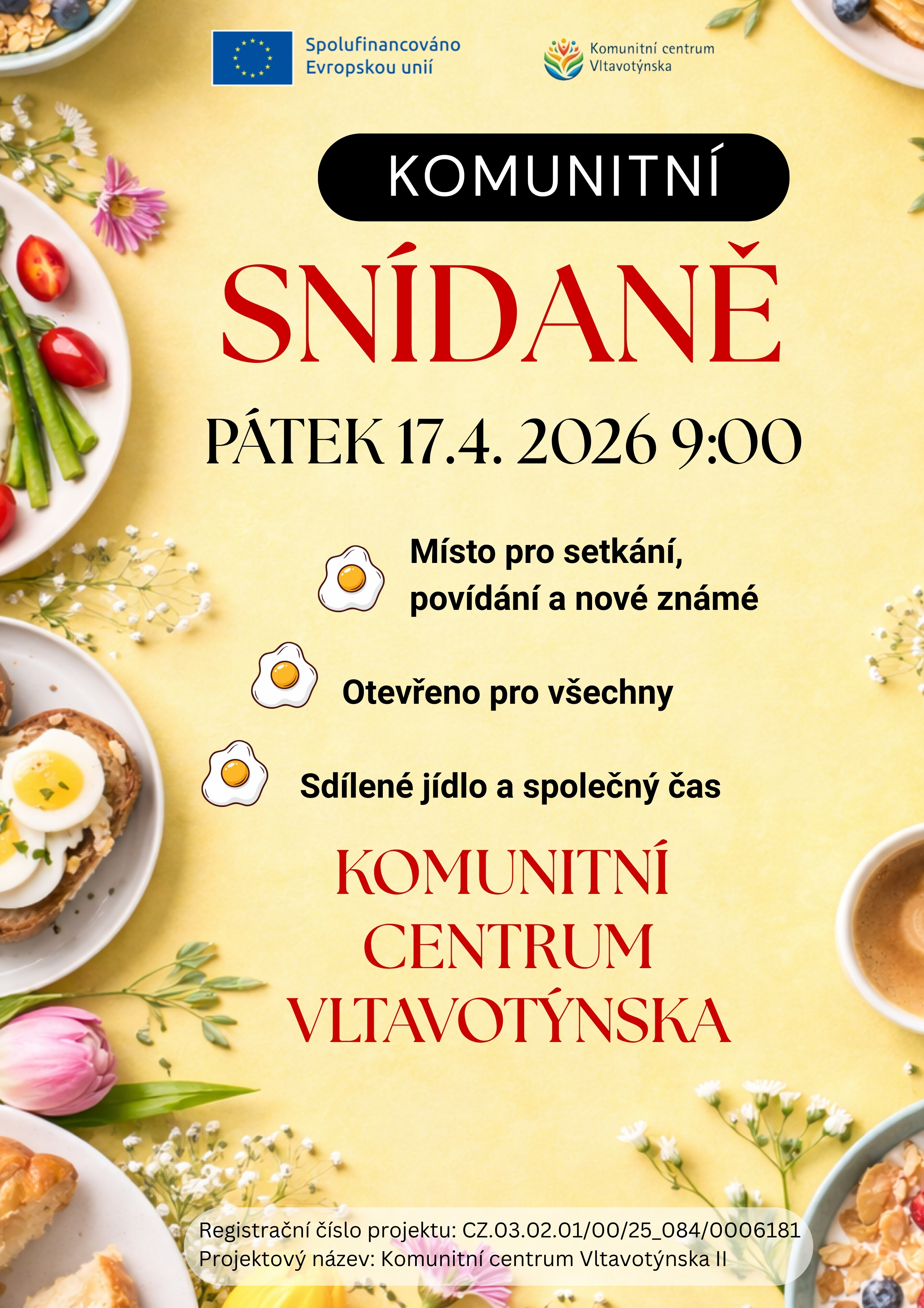 Komunitní snídaně pátek 17. 4. 2026 9:00
