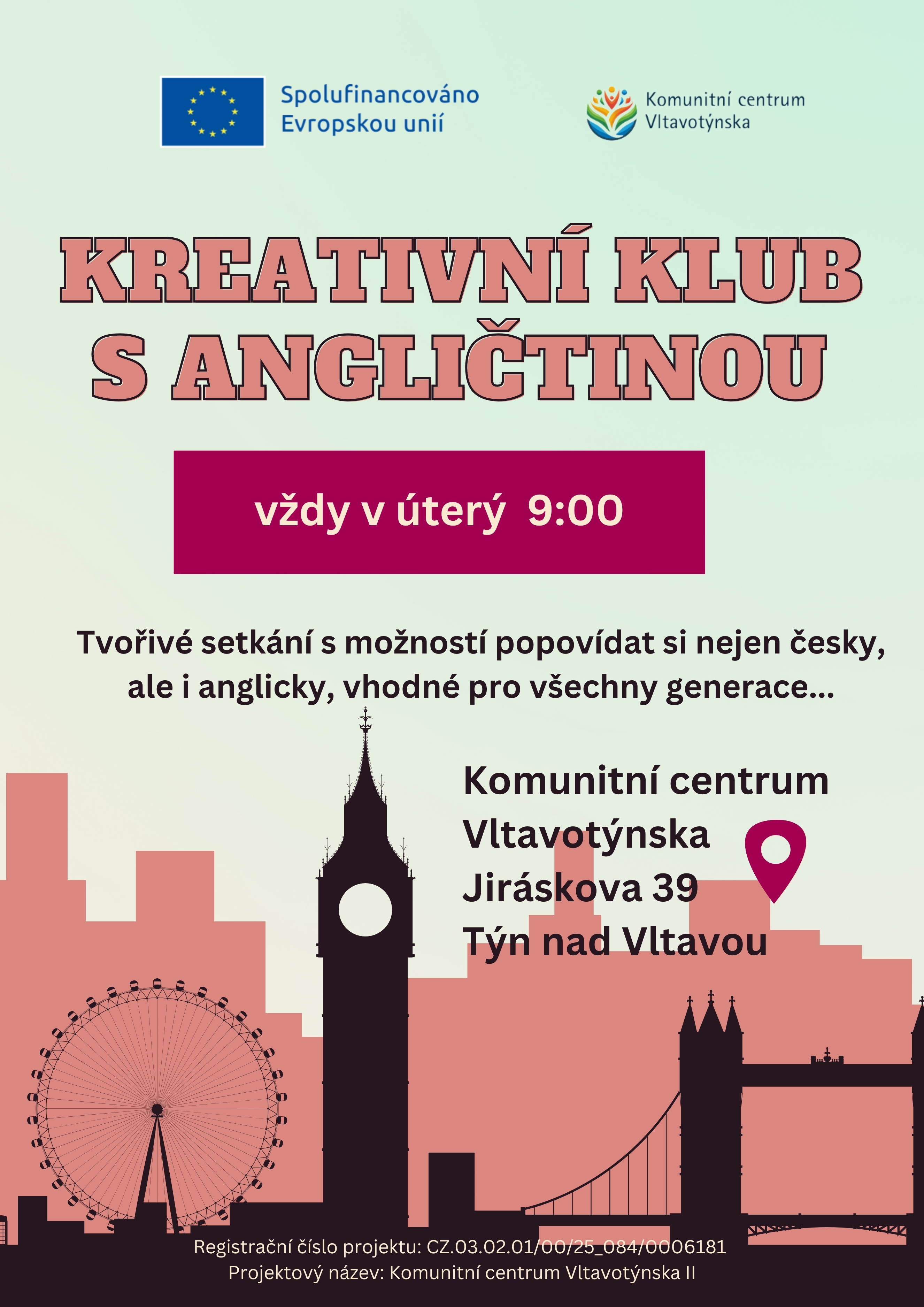 Kreativní klub s angličtinou - každé úterý 9:00