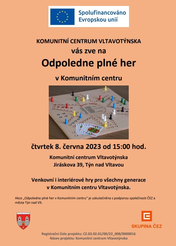 Odpoledne plné her v komunitním centru - 8. 6. 15:00