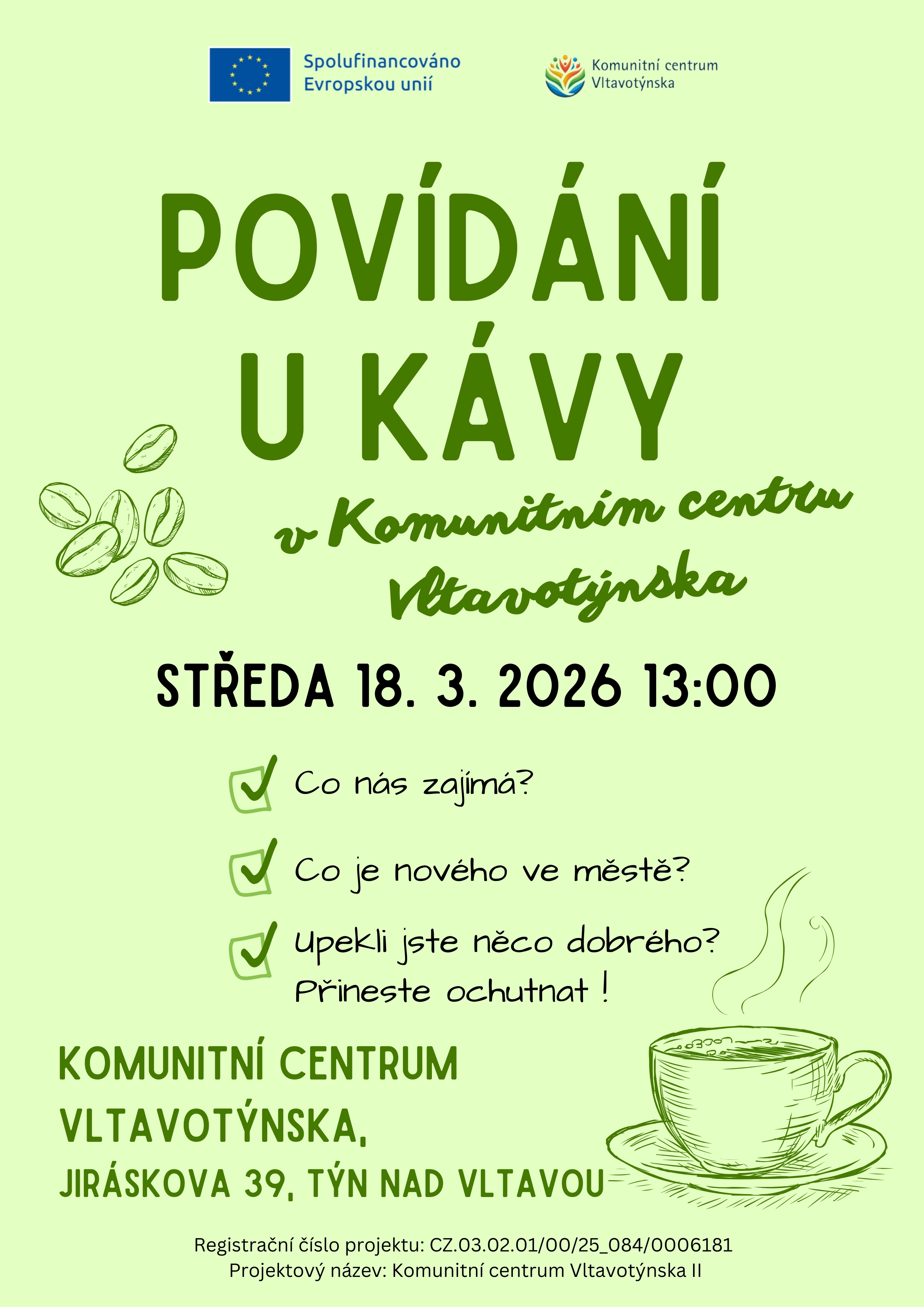 Povídání u kávy 18. 3. 13:00