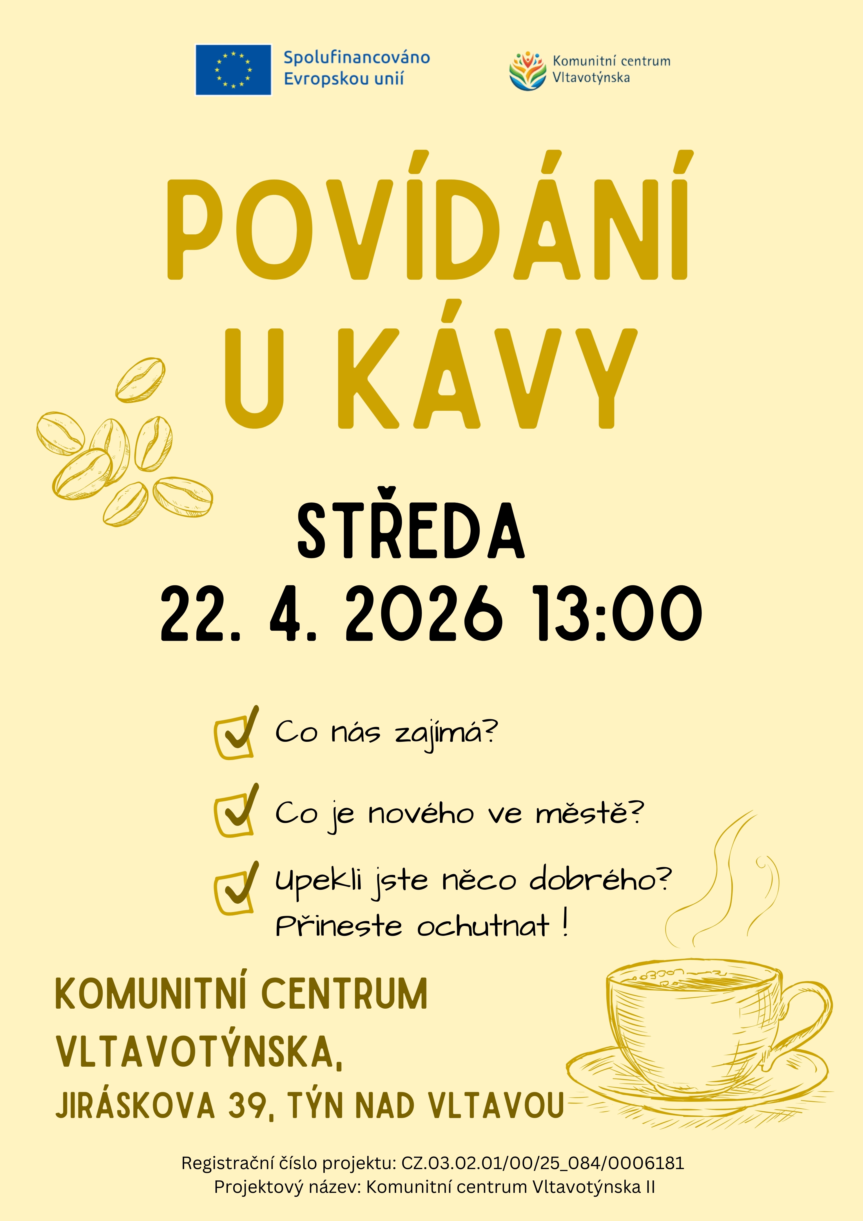 Povídání u kávy 22. 4. 13:00