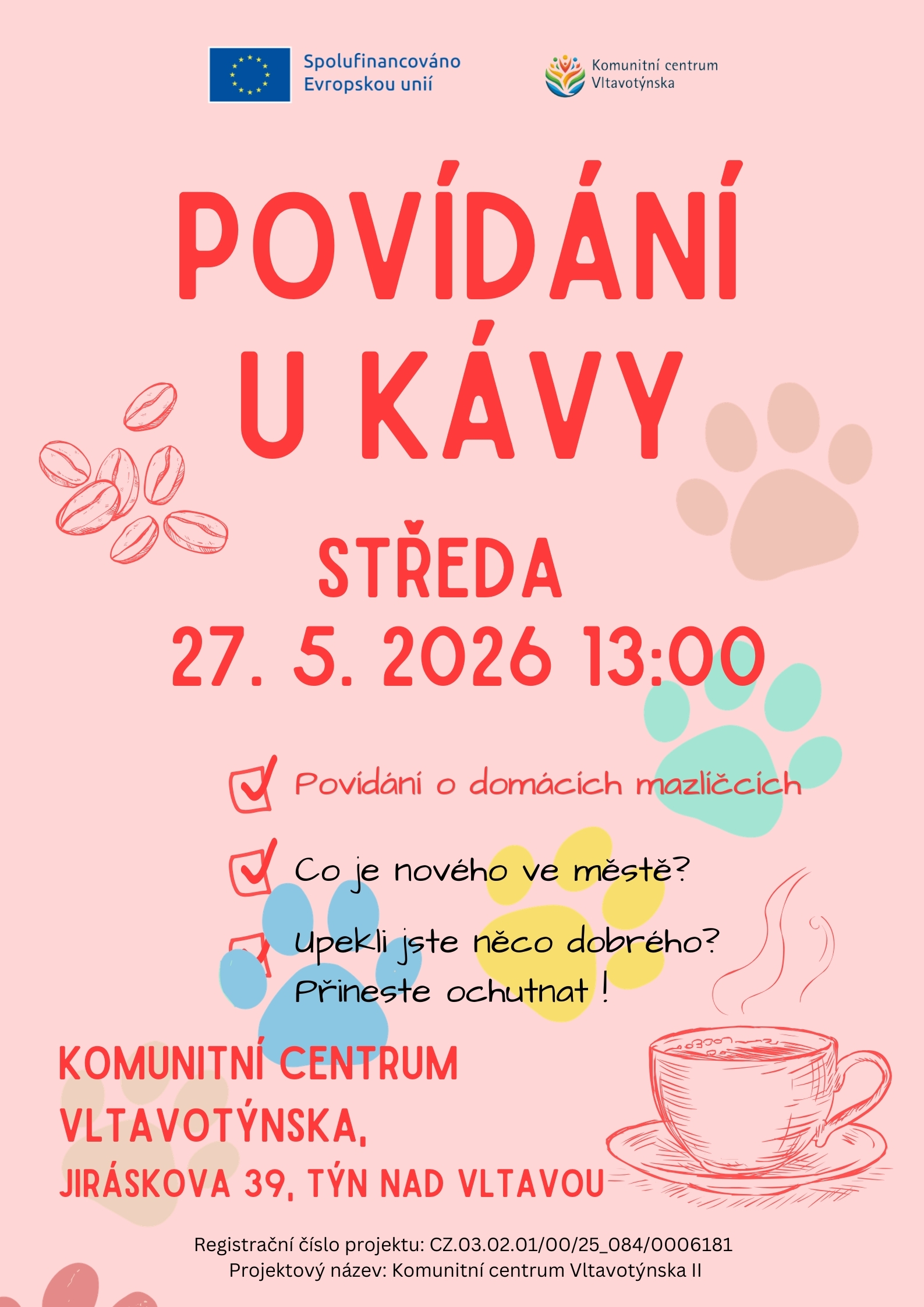 Povídání u kávy o domácích mazlíčcích 27. 5. 2026 13:00
